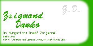 zsigmond damko business card